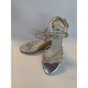 Michael Kors Palm Beach Sandals Wedge Shoe Strappy Sandal Gold Metallic Sz 8 New